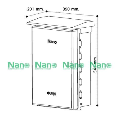 Nano ตู้กันน้ำพลาสติกมีหลังคา ฝาทึบ รุ่น NANO-104W