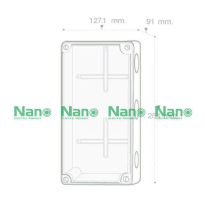 NANO กล่องกันน้ำพลาสติก ฝาใส ขนาด 127.1x254x91mm. NANO-203CW