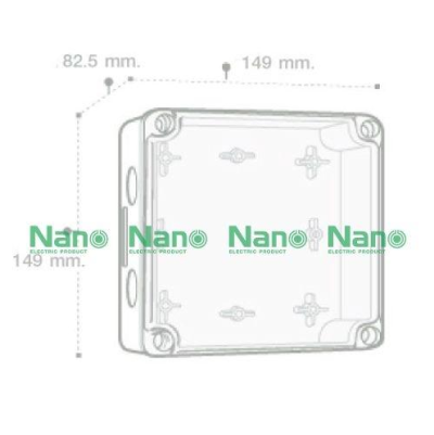NANO กล่องกันน้ำพลาสติก ฝาใส ขนาด 149x149x82.5mm. รุ่น NANO-204CG