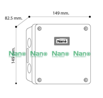 NANO กล่องกันน้ำพลาสติก ฝาทึบ ขนาด 149x149x82.5mm. / 6x6x3.3" รุ่น NANO-204W NANO-204G NANO-204Y NANO-204B