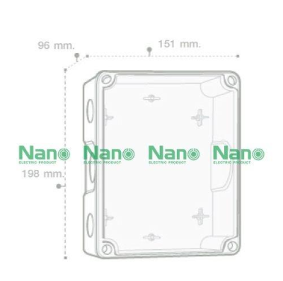 NANO กล่องกันน้ำพลาสติก ฝาใส ขนาด 151x198x96mm. รุ่น NANO-205CG