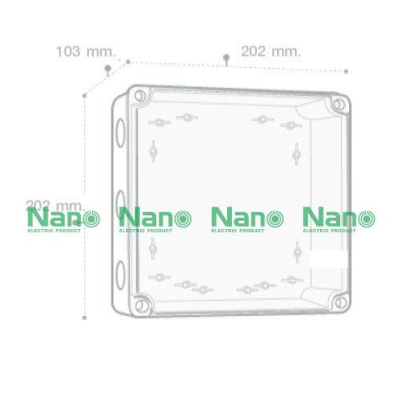 NANO กล่องกันน้ำพลาสติก ฝาใส ขนาด 202x202x103mm. รุ่น NANO-206CW