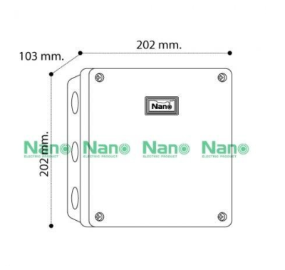 NANO กล่องกันน้ำพลาสติก ฝาทึบ ขนาด 202x202x103mm. / 8x8x4" รุ่น NANO-206W NANO-206G NANO-206Y NANO-206B