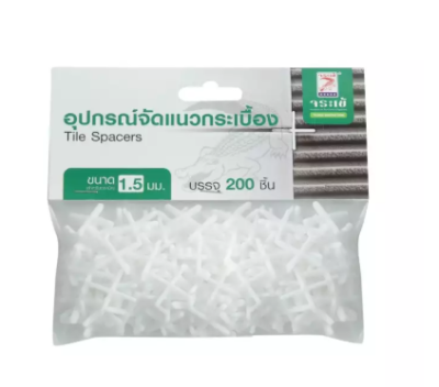 อุปกรณ์จัดแนวกระเบื้อง จระเข้ (Tile Spacers) บรรจุ 200 ชิ้น (ตัวเลือก 1,1.5,2.0 มม.)