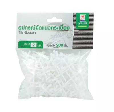 อุปกรณ์จัดแนวกระเบื้อง จระเข้ (Tile Spacers) บรรจุ 200 ชิ้น (ตัวเลือก 1,1.5,2.0 มม.)