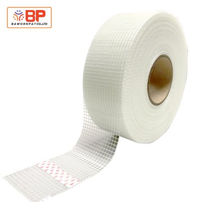 เทปกาวตาข่ายไฟเบอร์ กว้าง 50มม.X50เมตร เทปกาวไฟเบอร์กลาส เทปตาข่ายไฟเบอร์มีกาวในตัว FIBERGLASS MESH TAPE