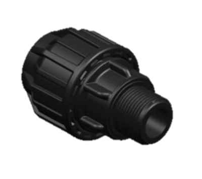 ข้อต่อตรงเกลียวนอก PE ขนาด 50mm. (Com)