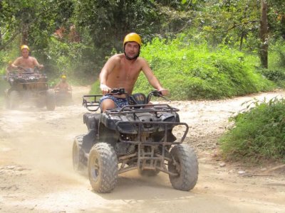 Rafting 5.5 KM + Zipline 10 Stations + Elephant 30 Mins. +  ATV 30 Mins. ATV Full day Tour