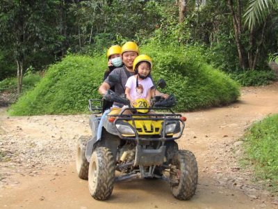 Rafting 5.5 KM + Zipline 10 Stations + Elephant 30 Mins. +  ATV 30 Mins. ATV Full day Tour