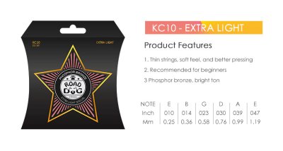 Road Dog Acoustic String KC10 (10-47)  สายเคลือบ