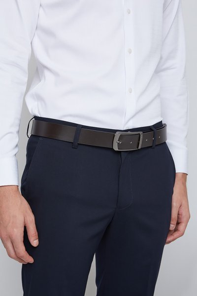 เข็มขัดหนังแท้ Classic Pin Buckle Reversible Belt