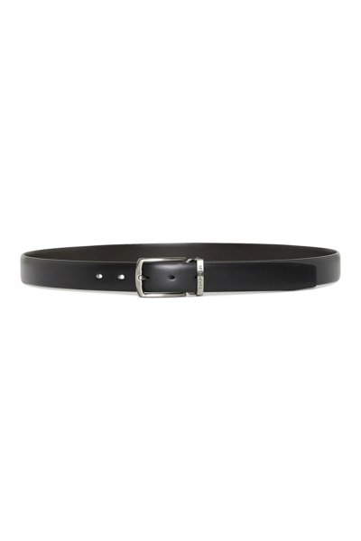 Metal Brushed Pin Buckle Slim Belt