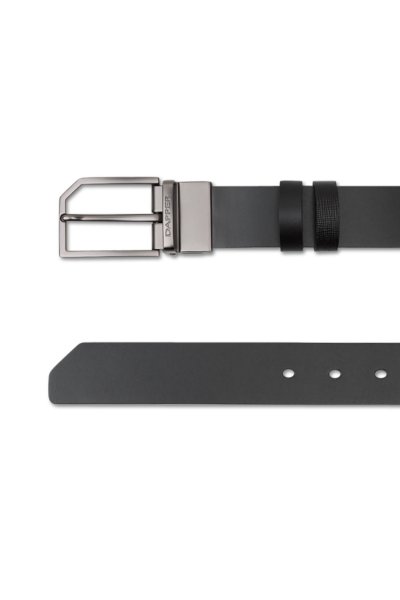 เข็มขัดหนังแท้ Snip Corner Rectangle Pin Buckle Belt