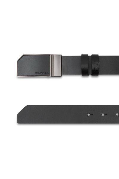 เข็มขัดหนังแท้ Snip Corner Plaque Buckle Belt