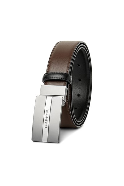 เข็มขัดหนังแท้ Engraved Plaque Buckle Reversible Belt