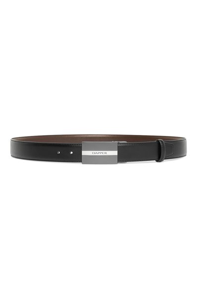 เข็มขัดหนังแท้ Engraved Plaque Buckle Reversible Belt