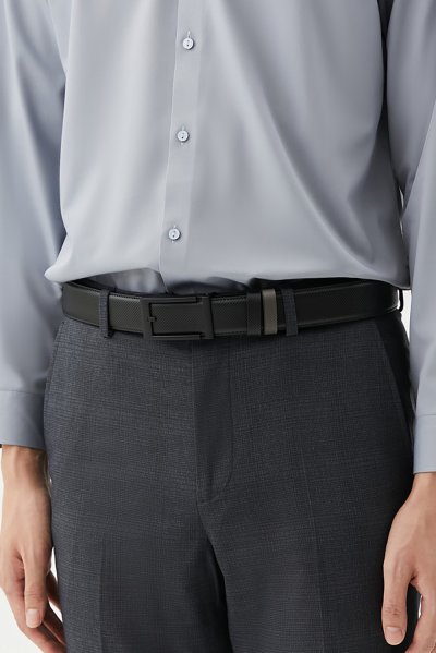 เข็มขัดหนังแท้ Diagonal Ratchet Belt with Automatic Buckle
