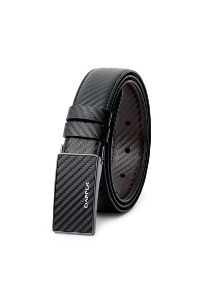 เข็มขัดหนังแท้ Carbon Fiber Inlay Plaque Buckle Belt