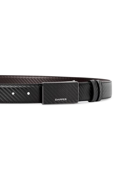 เข็มขัดหนังแท้ Carbon Fiber Inlay Plaque Buckle Belt