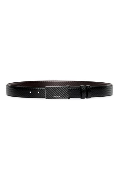 เข็มขัดหนังแท้ Carbon Fiber Inlay Plaque Buckle Belt