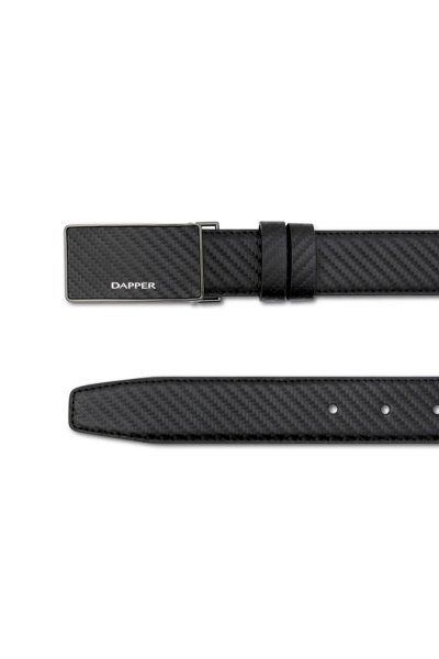เข็มขัดหนังแท้ Carbon Fiber Inlay Plaque Buckle Belt