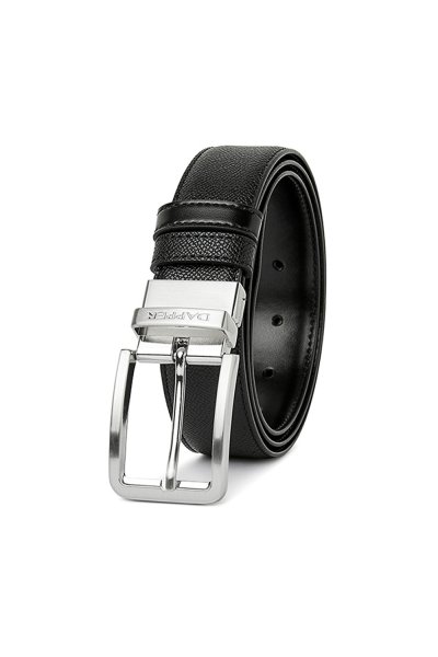 Modern Silver Pin Buckle Reversible Belt