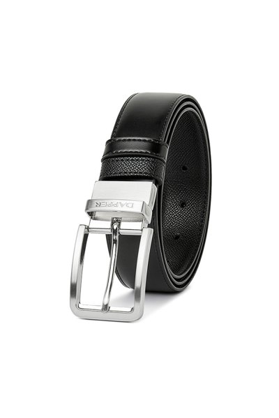 Modern Silver Pin Buckle Reversible Belt