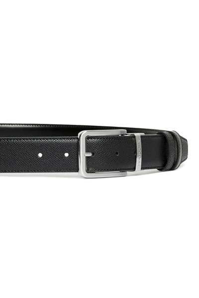 Modern Silver Pin Buckle Reversible Belt