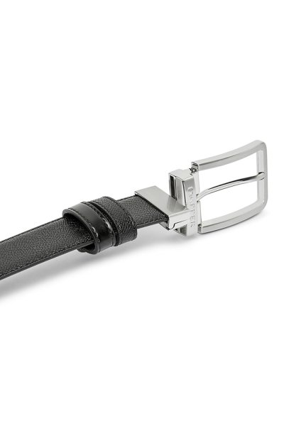 Modern Silver Pin Buckle Reversible Belt