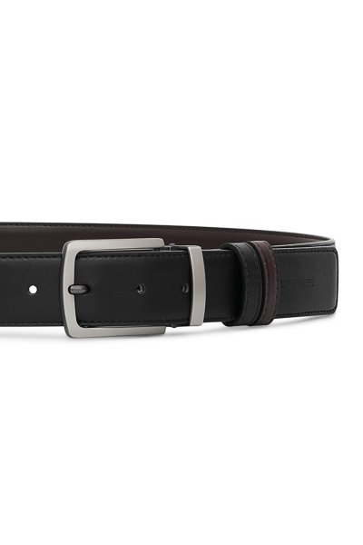 เข็มขัดผู้ชาย Essential Vegan Leather Belt - Black