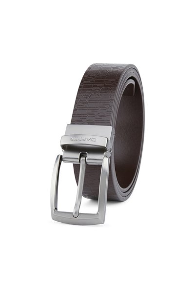 DP Monogram Reversible Pin Buckle Belt - Brown