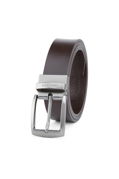 DP Monogram Reversible Pin Buckle Belt - Brown