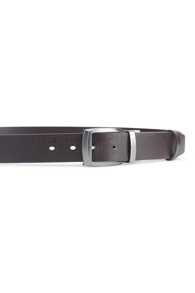 DP Monogram Reversible Pin Buckle Belt - Brown