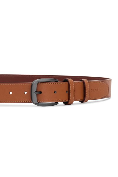 เข็มขัดผู้ชาย Classic Vegan Leather Belt - Tan Brown