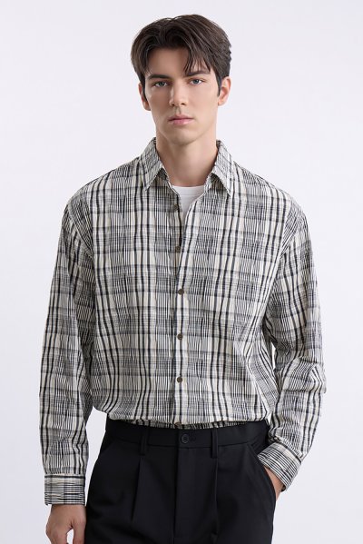 เสื้อเชิ้ตแขนยาว Timber Check Print Shirt