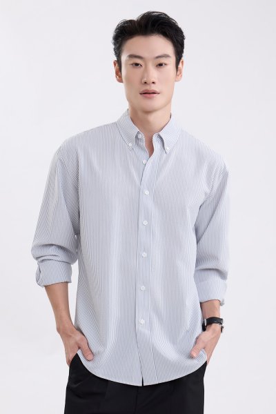 Seersucker Striped Shirt