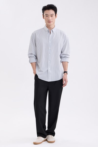 Seersucker Striped Shirt