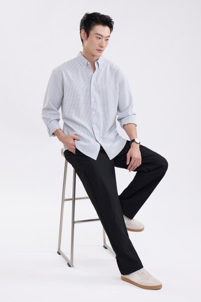 Seersucker Striped Shirt
