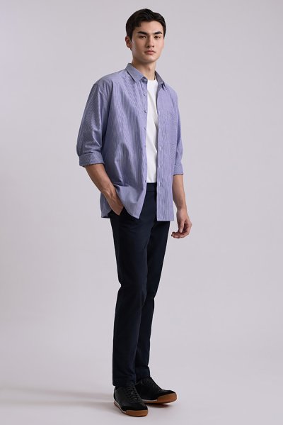 Linen Blend Striped Shirt