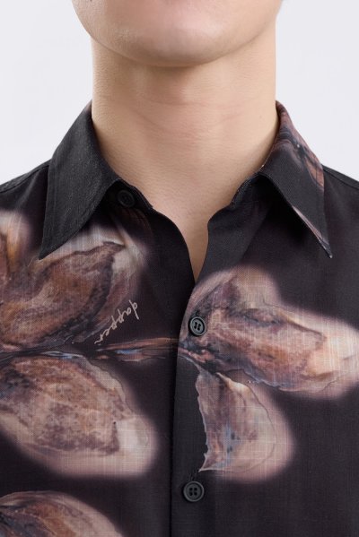 Brush Bloom Print Shirt