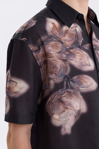 Brush Bloom Print Shirt