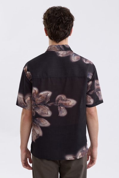 Brush Bloom Print Shirt
