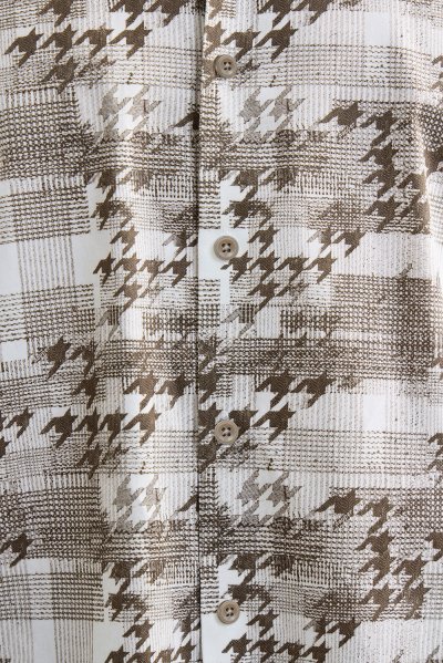 Houndstooth Check Print Shirt
