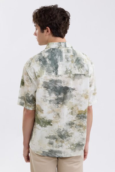 Verdant Landscape Print Shirt