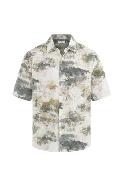 Verdant Landscape Print Shirt