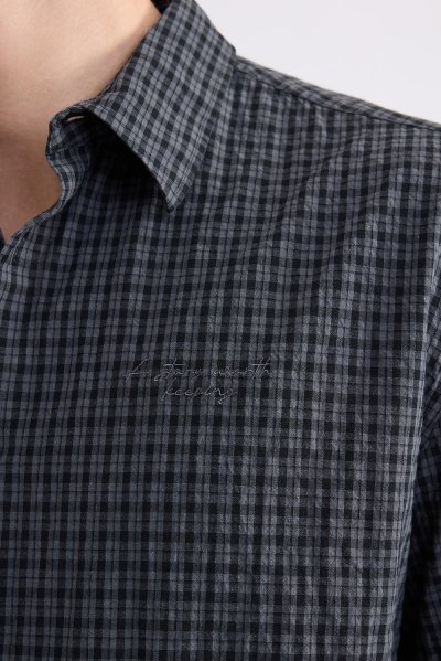 เสื้อเชิ้ตแขนสั้น Micro Check Print Shirt