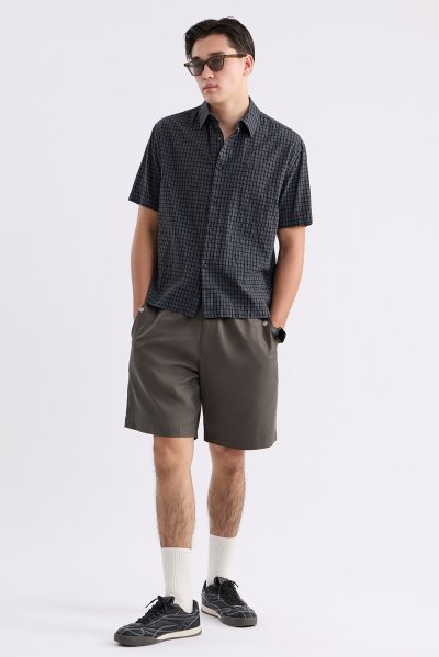 เสื้อเชิ้ตแขนสั้น Micro Check Print Shirt