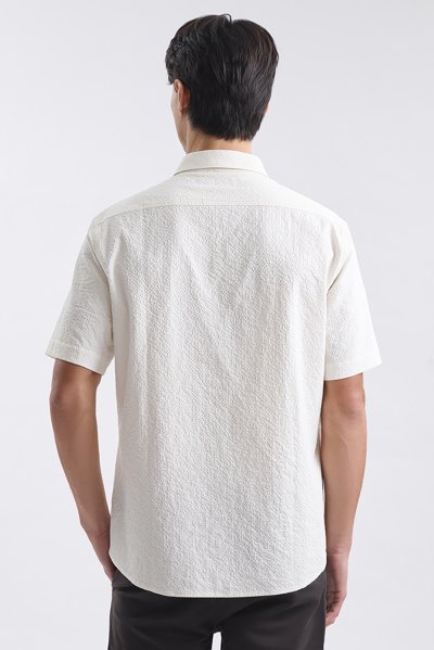 เสื้อเชิ้ตแขนสั้น Textured Seersucker Shirt