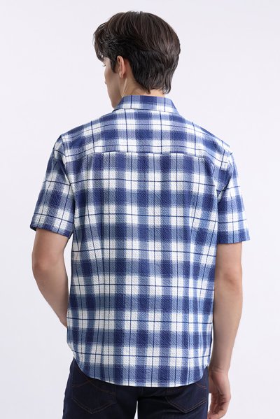 เสื้อเชิ้ตแขนสั้น Habour Plaid Print Shirt