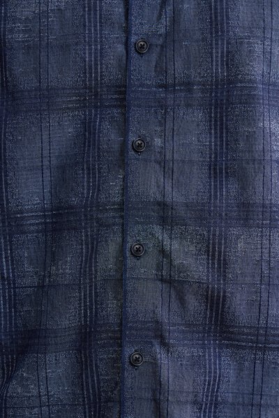 เสื้อเชิ้ตแขนสั้น Indigo Check Jacquard Shirt